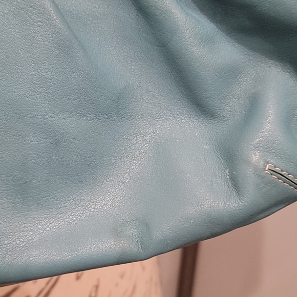 Blue Leather Shoulder Bag - Picture 2 of 10